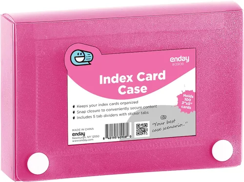 Vista 16 de Enday Portatarjetas de índice, estuche organizador de tarjetas flash de 3 x 5, caja de archivos con 5 divisores, caja de tarjetas con capacidad