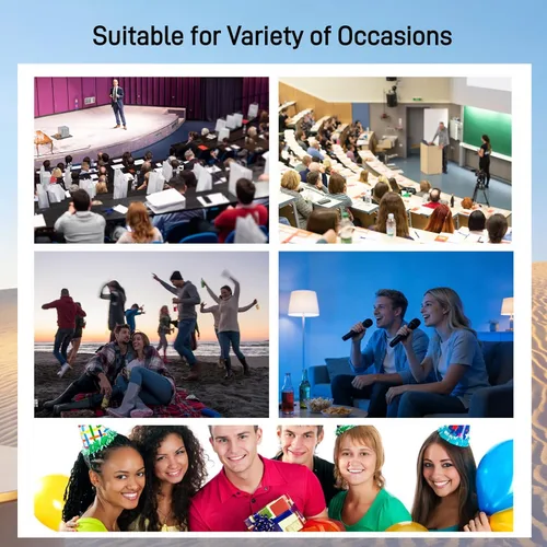 Vista 9 de SHIDU Amplificador de voz de potencia de 120 W con 2 micrófonos inalámbricos Bluetooth, micrófono profesional con altavoz, sistema PA portátil