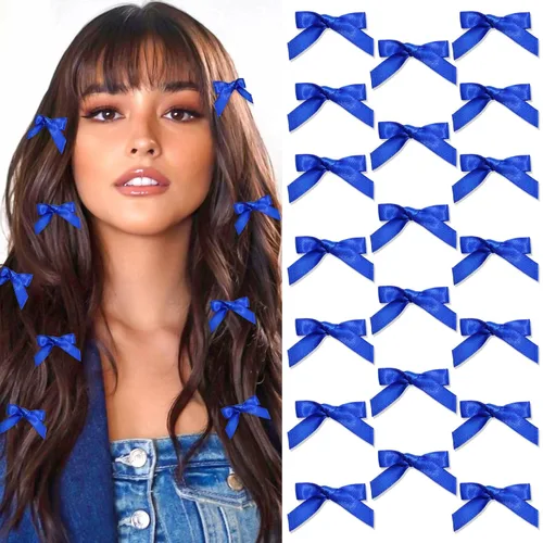 Vista 29 de 20 piezas de lazos negros para el cabello con cinta, clips tipo cocodrilo para el cabello, pasadores para el cabello para adolescentes, pinzas