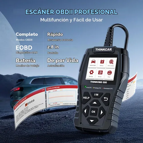 Vista 2 de THINKCAR Thinkobd 500 OBD2 Scanner Check Engine Car Code Reader, Full OBD II CAN Diagnostic Scan Tool, Read and Clear Error Codes, Live Data