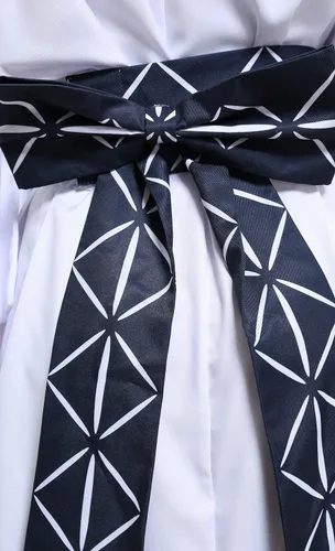 Vista 5 de Haikyuu Disfraz de cosplay de anime para hombre casual bata tipo kimono con bufanda Obi