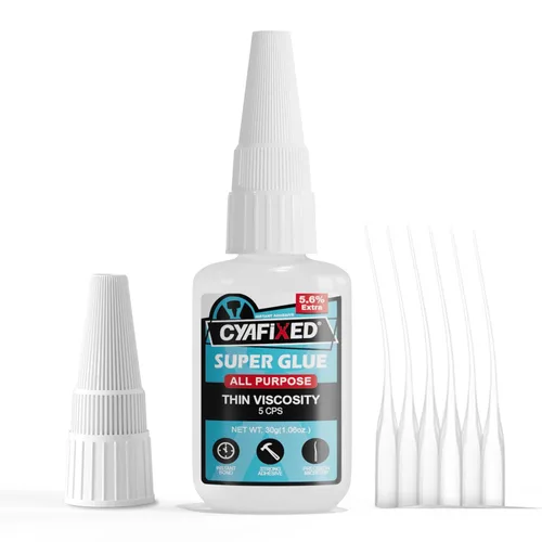 Vista 20 de Pegamento Super Líquido, Adhesivo Cianoacrilato Instantáneo Transparente de Viscosidad Media Gruesa, Pegamento CA Apto para Alimentos