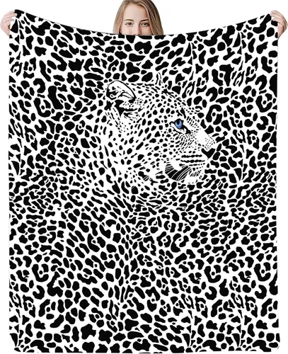 Vista 2 de Manta de forro polar con estampado de guepardo, 330GSM, 40 x 50 pulgadas, mullida, cómoda, súper suave, con estampado de guepardo, regalo