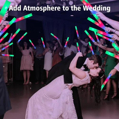 Vista 2 de 67 PCS Glow Sticks Bulk, LED Foam Glow Sticks with 3 Modes Colorful Flashing, Glow in The Dark Party Supplies, Foam Light Up Sticks for Wedding