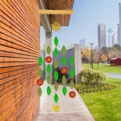 Vista 9 de Campanillas de viento solares impermeables de vidrio colgantes con luz solar para decoración del hogar, jardín, patio y patio