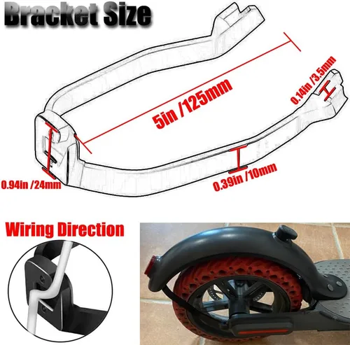 Vista 5 de Kucehiup Soporte de guardabarros trasero para scooter, accesorio de repuesto compatible con Xi-ao-m-i M-365/Pro 1S