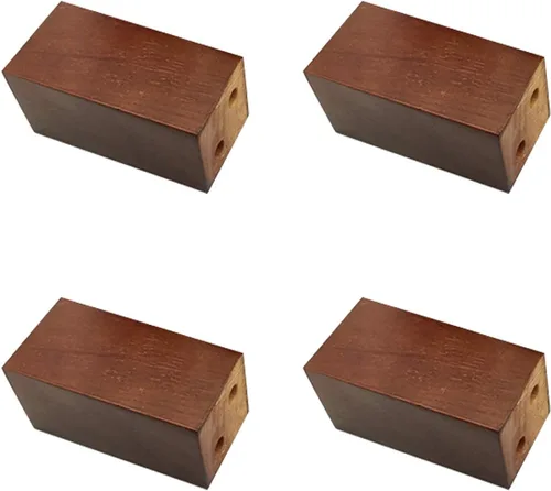 Vista 24 de Muebles de madera maciza de roble con patas elevadas, mesa de sofá y patas de silla, patas de gabinete, patas de bloque de madera, 3