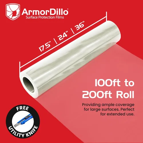 Vista 7 de ArmorDillo Película protectora de encimera con cuchillo gratis. Protección de superficie autoadhesiva transparente para laminados, granito, mármol
