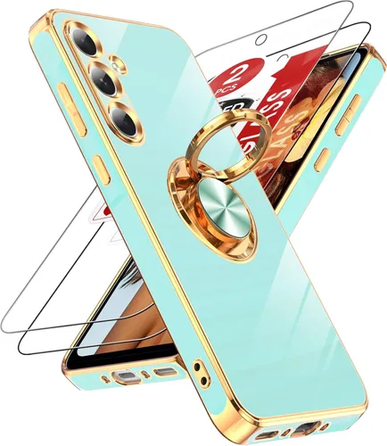 Vista 28 de LeYi para Funda de Teléfono Samsung Galaxy A13-5G: Protector de Pantalla de Vidrio Templado, Soporte Magnético Giratório de Anillo 360°, Borde Negro