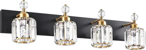Vista 28 de PRESDE Aplique de pared de cristal único, lámpara de tocador cromada moderna, lámpara de pared de 1 luz para baño, dormitorio, pasillo Cromo
