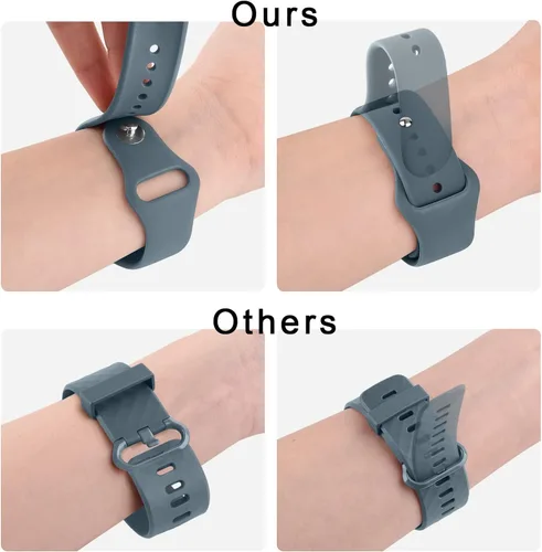 Vista 4 de Vancle Correas de repuesto de silicona suave compatibles con relojes inteligentes Fitbit Versa 4/3 y Sense 2 para hombres y mujeres