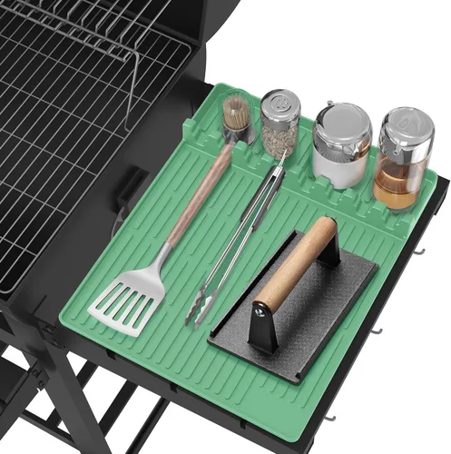 Vista 12 de Alfombrilla de Herramientas de Plancha de Silicona para Blackstone - Alfombrilla Grande de Espátula de Silicona con Almohadilla Antigoteo