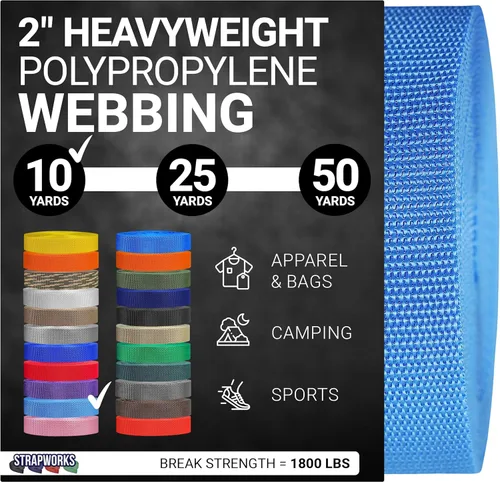Vista 65 de Strapworks Correas de Polipropileno Resistente - Correas de Polipropileno de Servicio Pesado para Reparación de Equipos de Bricolaje al Aire Libre