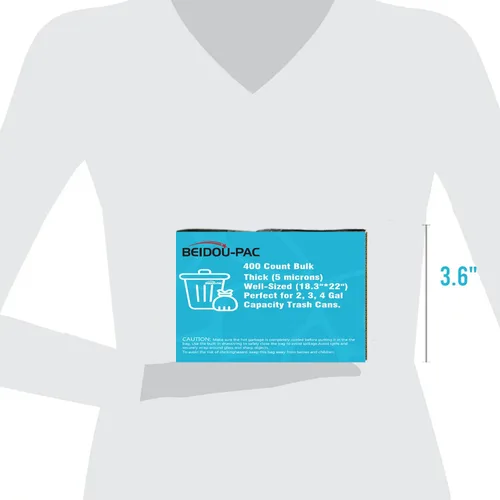 Vista 6 de BEIDOU-PAC Bolsas de basura de 2 a 4 galones, 400 unidades a granel, bolsas de reciclaje de plástico transparente, pequeñas bolsas de basura
