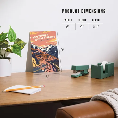 Vista 4 de Lantern Press Letrero de metal de 6 x 9 pulgadas, Colorado, Serie Explorer, Carretera de un millón de dólares