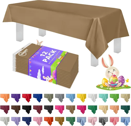 Vista 9 de Mantel de plástico de alta calidad - 54 in. x 108 pulgadas. Grandipity - Mantel rectangular (6 y 12 unidades), Agua (Aqua)