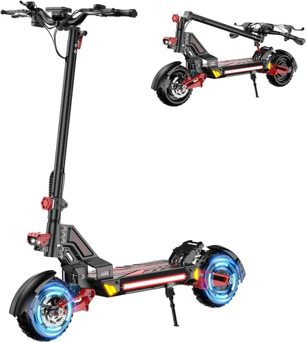V2 - Scooter eléctrico de doble motor de 5600 W para adultos, batería de litio 48V26AH, hasta 45 MPH, rango de 55 millas, suspensión doble, frenos