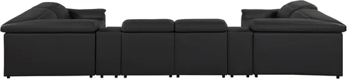 Vista 626 de BlackJack Furniture Venice - Sofá modular de cuero italiano de grano superior de 5 piezas con 3 reclinables eléctricos, reposacabezas ajustable