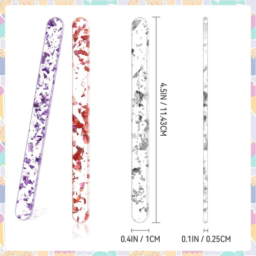 Vista 4 de 20 palitos de paletas acrílicas reutilizables de 4.5 pulgadas para hacer paletas de hielo, cake pop, dulces y manualidades (colorido)