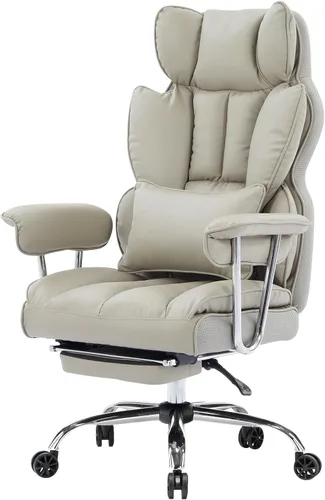 Vista 7 de Efomao - Silla ejecutiva de escritorio para oficina, con reposapiés, soporte lumbar y capacidad de carga hasta 450 libras, silla de computadora