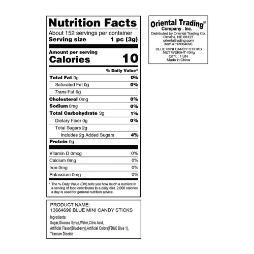 Vista 2 de Mini bastones de caramelo (113 palitos envueltos individualmente) dulces de Navidad y fiesta (azul)