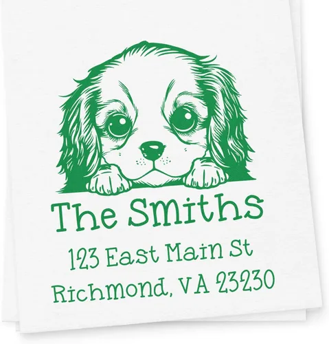 Vista 356 de Sello de alta calidad para cachorros Airedale Terrier – Sello de dirección personalizado – Ideal para los amantes de los perros – Elección de 5