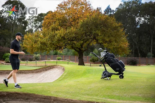 Vista 3 de MGI Zip Navigator Electric Golf Cart - 36 Hole Battery - Remote Control - (Drink, Umbrella, & GPS Phone)