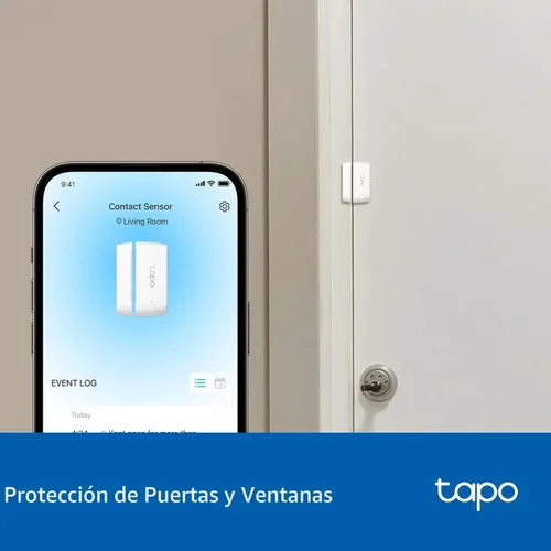 Vista 4 de Kit de inicio del sensor Tapo de TP-Link: "1 x Hub H100" + "1 x Sensor de movimiento T100" + "1 x Sensor de contacto T110