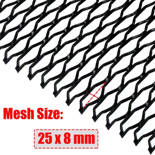 Vista 3 de Modengzhe - Malla para parrilla de auto de 40 x 13 pulgadas, negra universal, malla de aleación de aluminio para rejilla de auto, rollo
