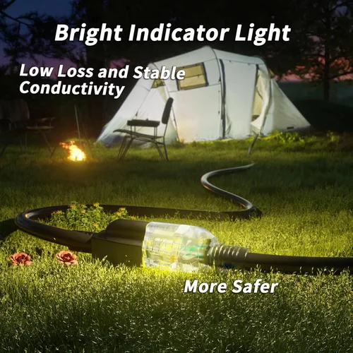 Vista 7 de PlugSaf Cable de extensión de calibre 16/3 de 200 pies para exteriores, negro, impermeable, frío resistente a la intemperie, -58 °F, ignífugo, cable