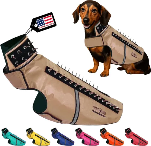 Vista 34 de CoyoteVest SpikeVest - Chaleco de arnés para perro, accesorios reflectantes para perros con picos para proteger a tu mascota de ataques de Raptor