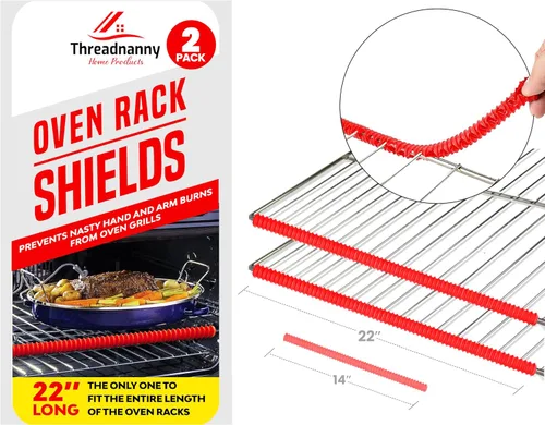 Vista 14 de Protección para estantes de horno de silicona - Protector de estante resistente al calor para estufa, protector lateral de calor para la parrilla