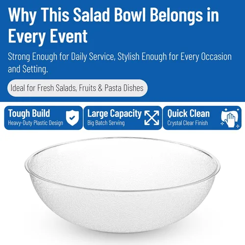 Vista 3 de Carlisle FoodService Products 721507 Ensaladera redonda de salpicaduras, 11 cuartos de galón, transparente