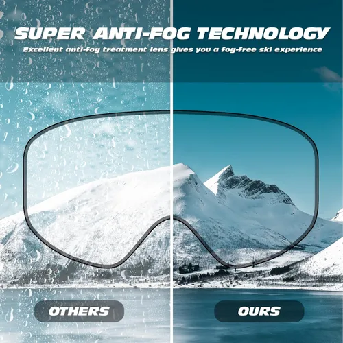 Vista 6 de MAXJULI Ski Goggles Snow Snowboard Goggles for Men Women Anti-Fog HD Lens M7