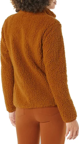 Vista 2 de Tienda Essentials - Chaqueta de sherpa para mujer con forro de vellón polar y cremallera de longitud completa