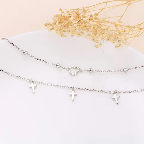 Vista 4 de ALPHM - Tobillera para de plata esterlina ajustable, para mujer