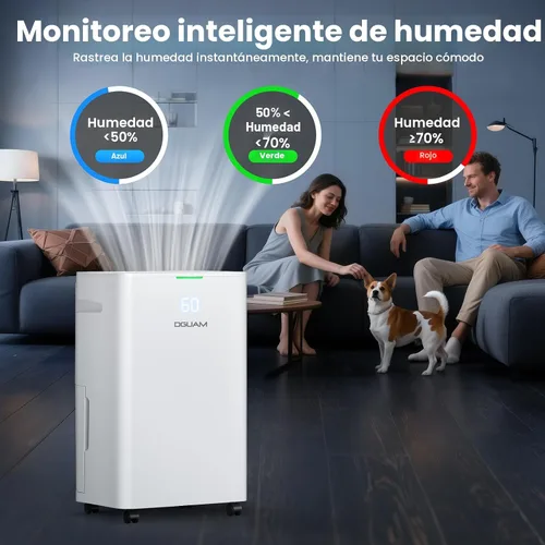 Vista 4 de Deshumidificador de 5000 pies cuadrados, deshumidificador de máximo 95 pintas/día para sótano y hogar, deshumidificador de compresor con manguera