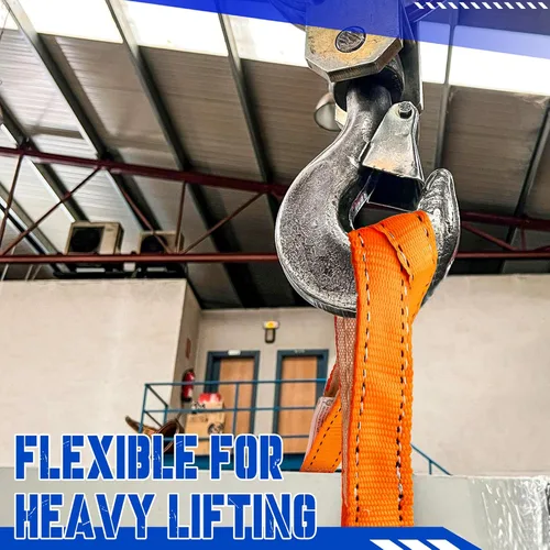 Vista 8 de Correas de elevación de 1 x 8 pies, correas planas resistentes para levantamiento de ojos con bucles reforzados, capacidad de 2450 libras, correa