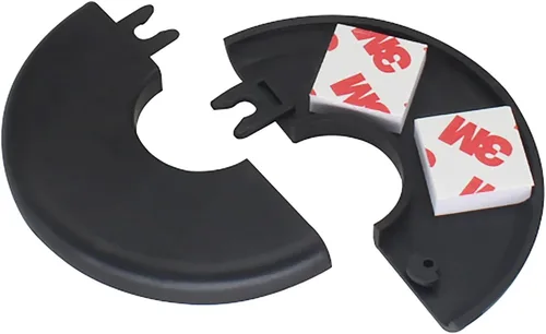 Vista 3 de Paquete de 2 placas redondas de protección para grifo de tubería de 1.0 "/ 26 mm de diámetro, accesorios de decoración (negro)