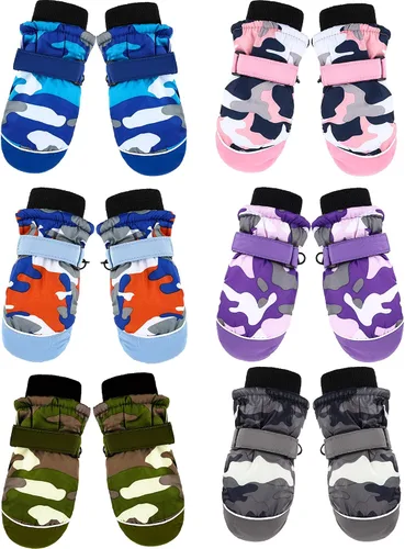 SATINIOR 2/6 pares de guantes de nieve para niños 6 Colores