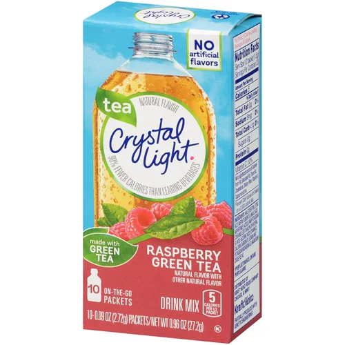 Vista 5 de Crystal Light On The Go Té verde frambuesa, cajas de 10 unidades (paquete de 6)