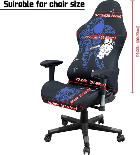 Vista 2 de Fundas para sillas de videojuegos, funda elástica para silla de computadora, funda ergonómica para silla de oficina, para protección contra arañazos