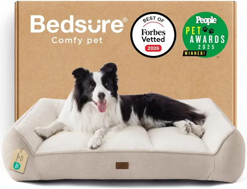 Vista 22 de Bedsure XL Cama ortopédica para perros de tamaño grande - Sofá de cama para mascotas extra grande y cómodo con funda impermeable y lavable, sofá