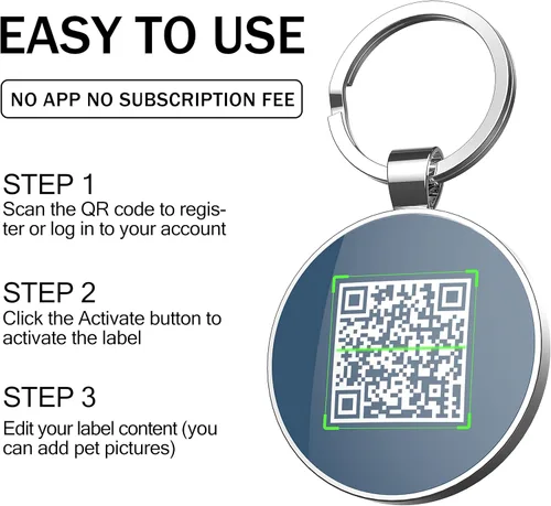Vista 3 de Etiquetas para perros con código QR, etiquetas de perro personalizadas para mascotas, etiquetas de identificación de perro, etiquetas de nombre