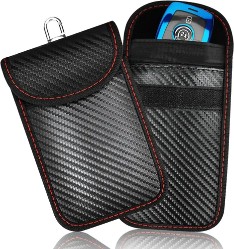 Bolsa Faraday mejorada para llavero (paquete de 2), protector de llavero Faraday de alta calidad, bloqueo de señal RFID para automóvil, bolsa de
