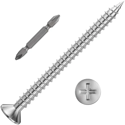 Vista 20 de Wensilon (1200 piezas) #4x1/2 Tornillo para madera negro de metal autorroscante de cabeza plana