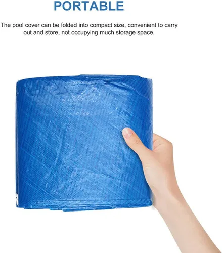 Vista 8 de Cubierta redonda para piscina, cubiertas solares para piscinas sobre el suelo, protector contra el polvo, manta solar para piscina, cubierta