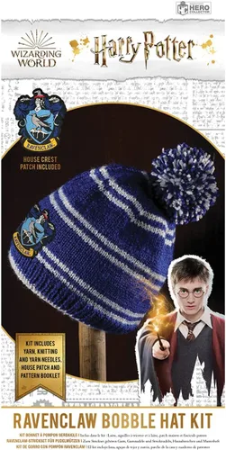 Vista 6 de Ravenclaw Hogwarts House Beanie Hat Kit Harry Potter Wizarding World Kits de tejido