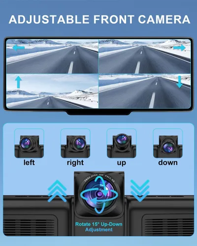 Vista 6 de Pantalla HK3 Carplay para Coche, Pantalla Táctil Inalámbrica de 10.26’’ para Apple Car Play y Android Auto, Cámara Dash 4K, Cámara de Respaldo