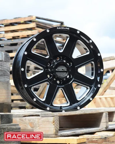 Vista 3 de Ruedas Raceline 940M HOSTAGE Negras Con Acabado Mecanizado 16X8" 5X114.3 Patrón de Pernos 0mm Desplazamiento/(4.5"E/S) 8 Radios Aluminio Ruedas
